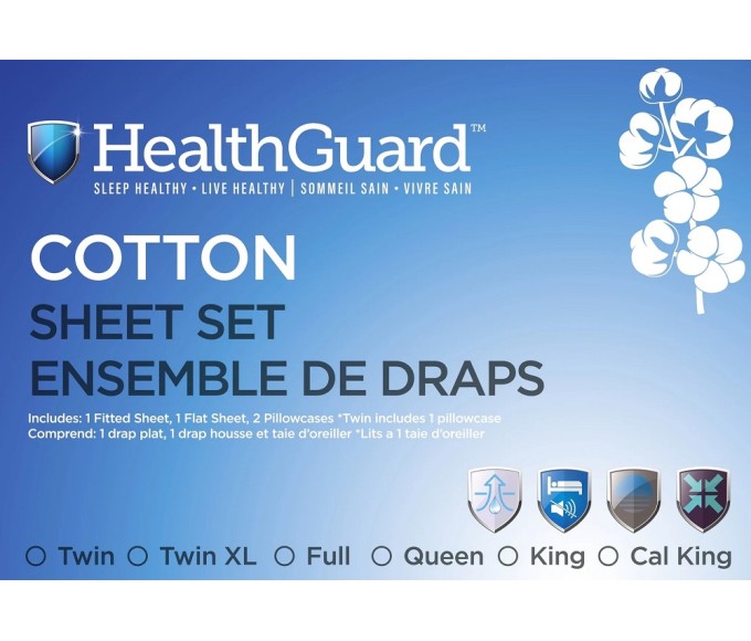 Health Guard Egyptian Cotton Queen Sheet Set